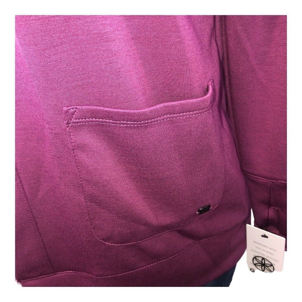 Gaian Small Women Cardigan, Sweater Hoodie 2 Pocket Purple Yoga Activewear NWT - Picture 15 of 16